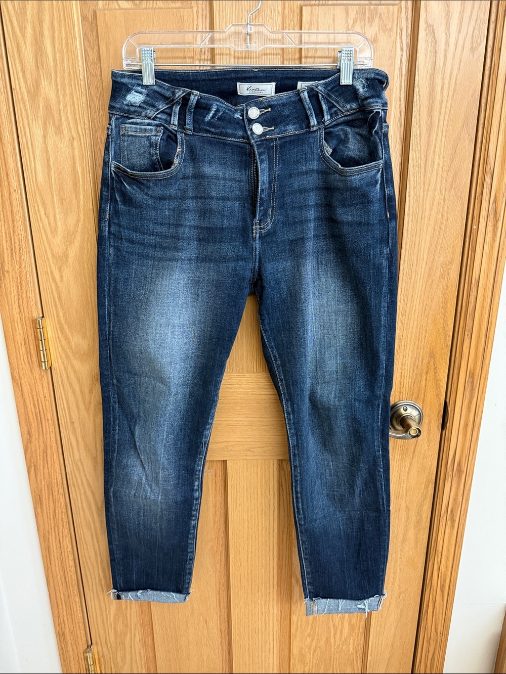 KanCan Dark Blue Cropped Ankle Stretch Jeans